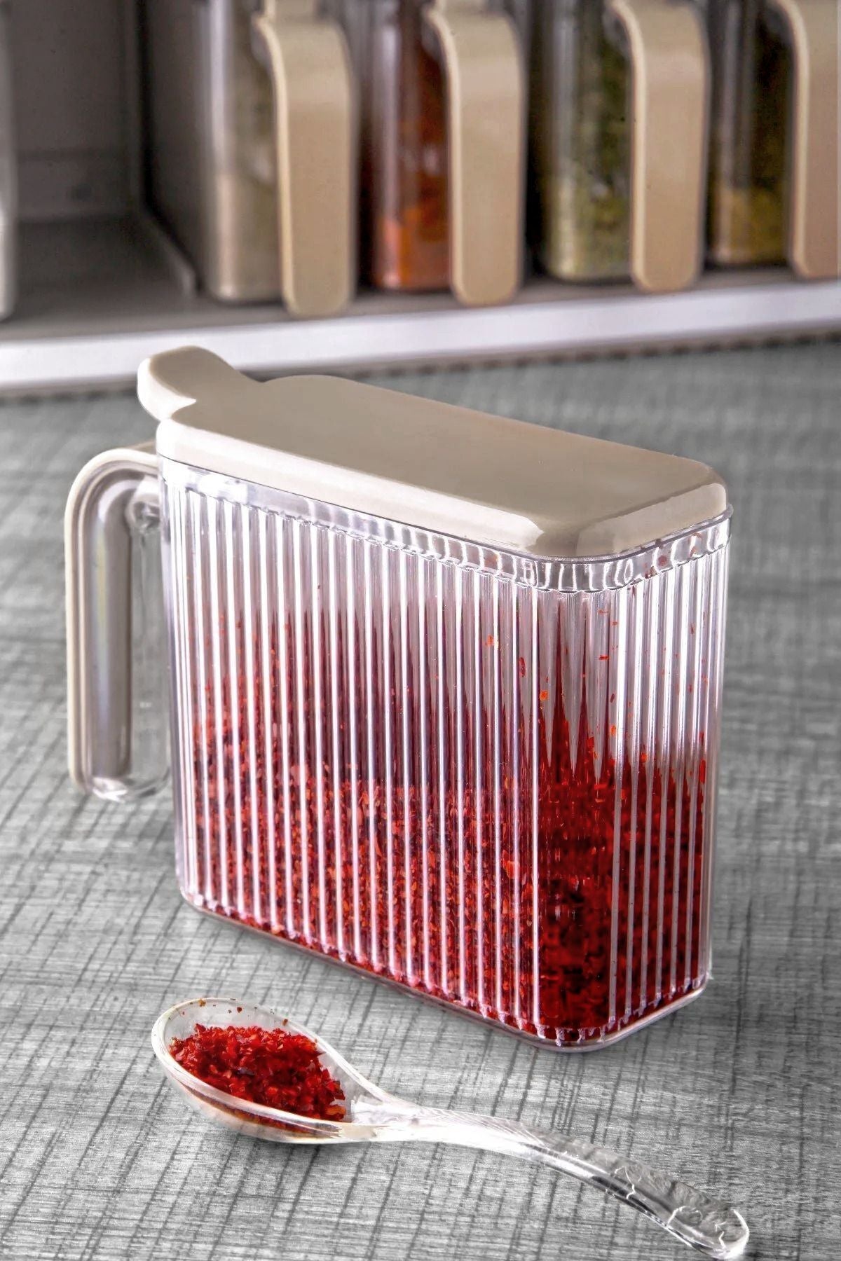 12 Pièces Ensemble de Bocaux à Épices Autocollants avec Support, Couvercles et Cuillères - Bocaux à Épices avec Poignée et Étiquette