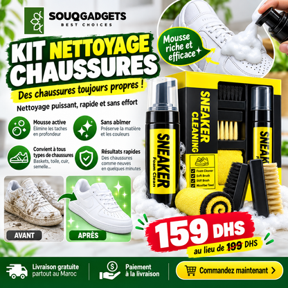 Kit de Nettoyage Sneakers & Chaussures 4-en-1