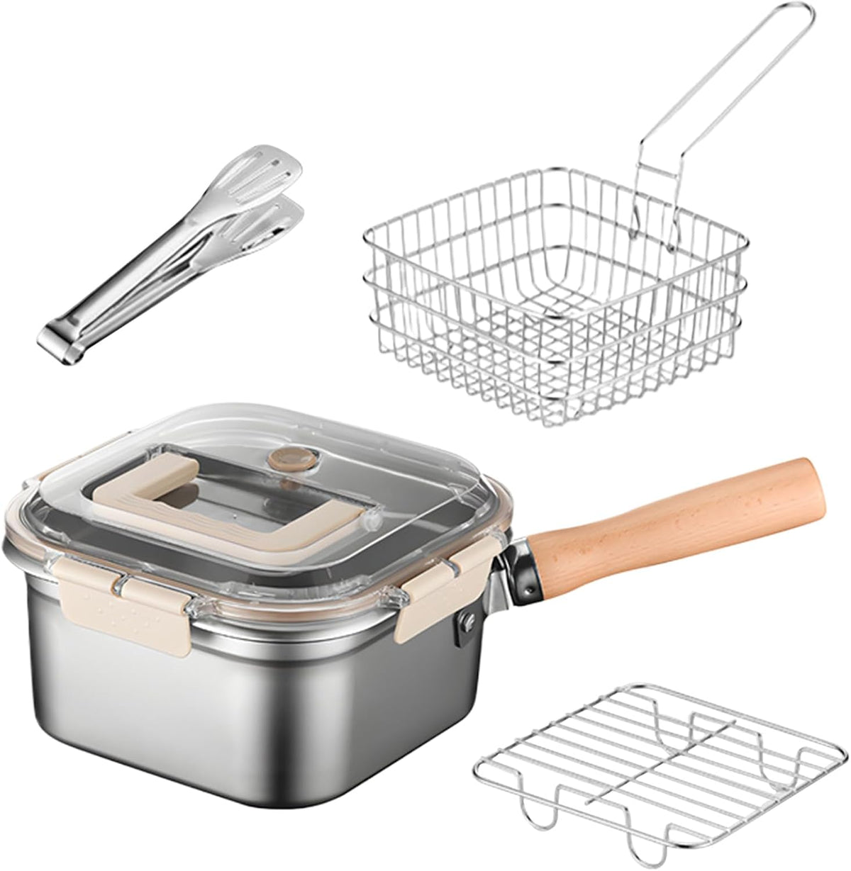Panier à Friture avec Égouttoir – Compact & Pratique