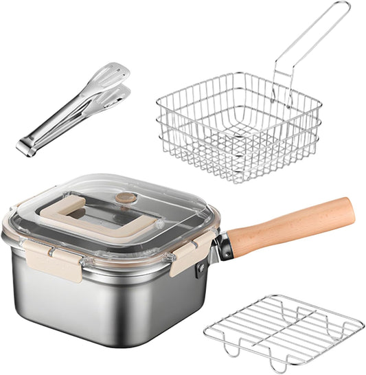 Panier à Friture avec Égouttoir – Compact & Pratique