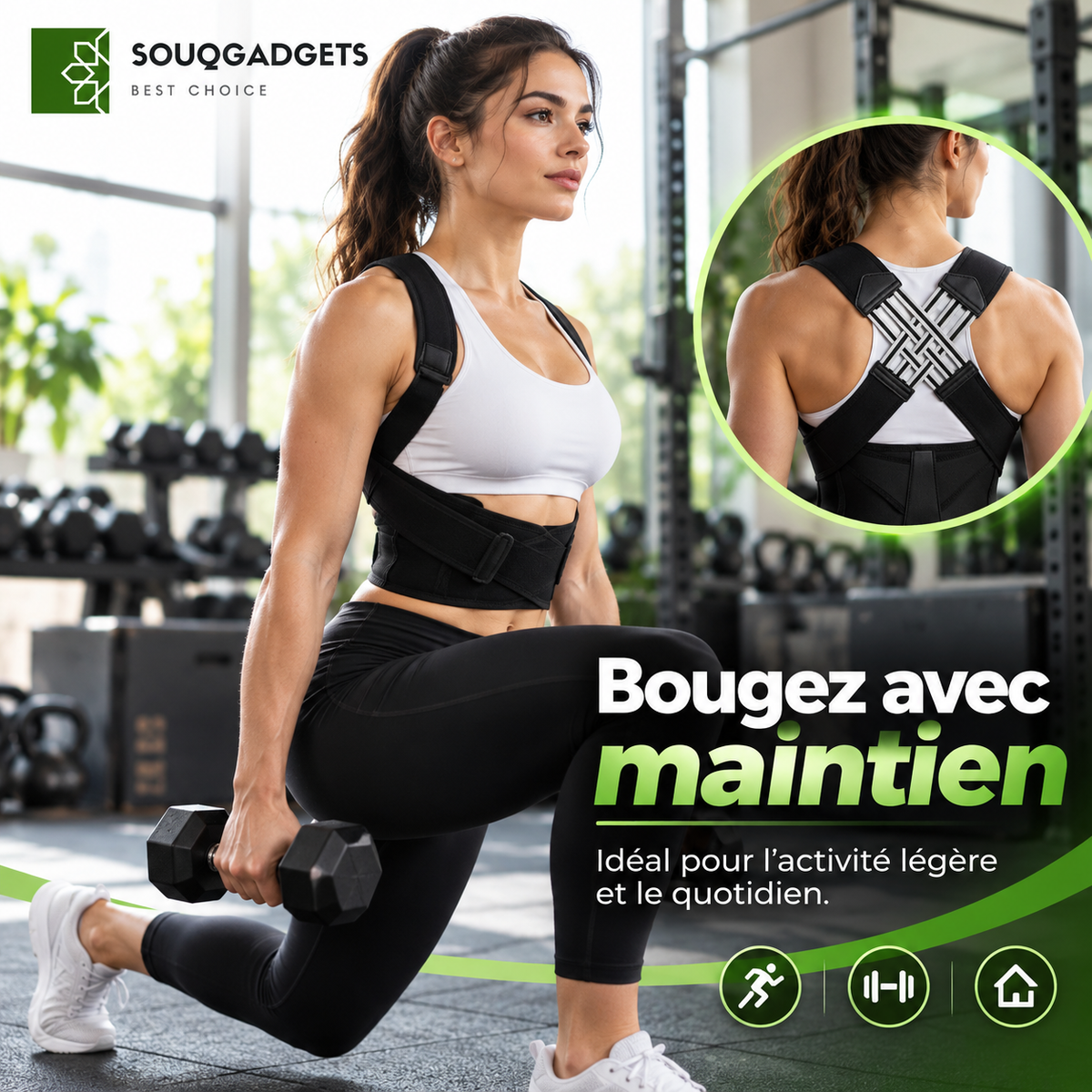 Correcteur De Posture Pour Attelle Dorsale Réglable Hommes Et Femmes