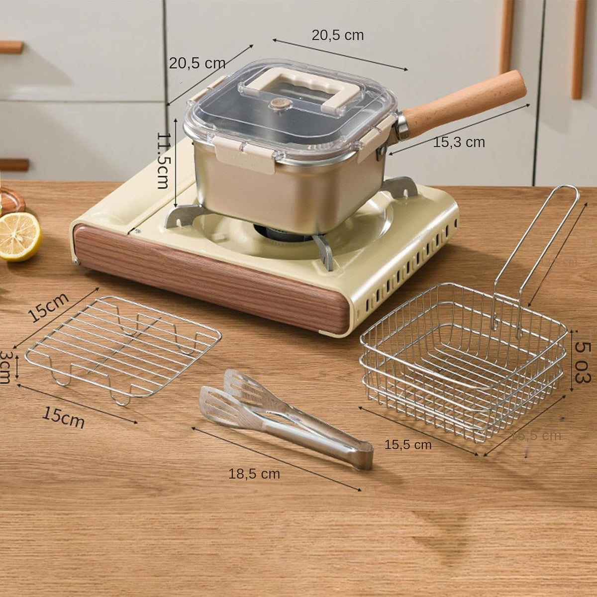 Panier à Friture avec Égouttoir – Compact & Pratique