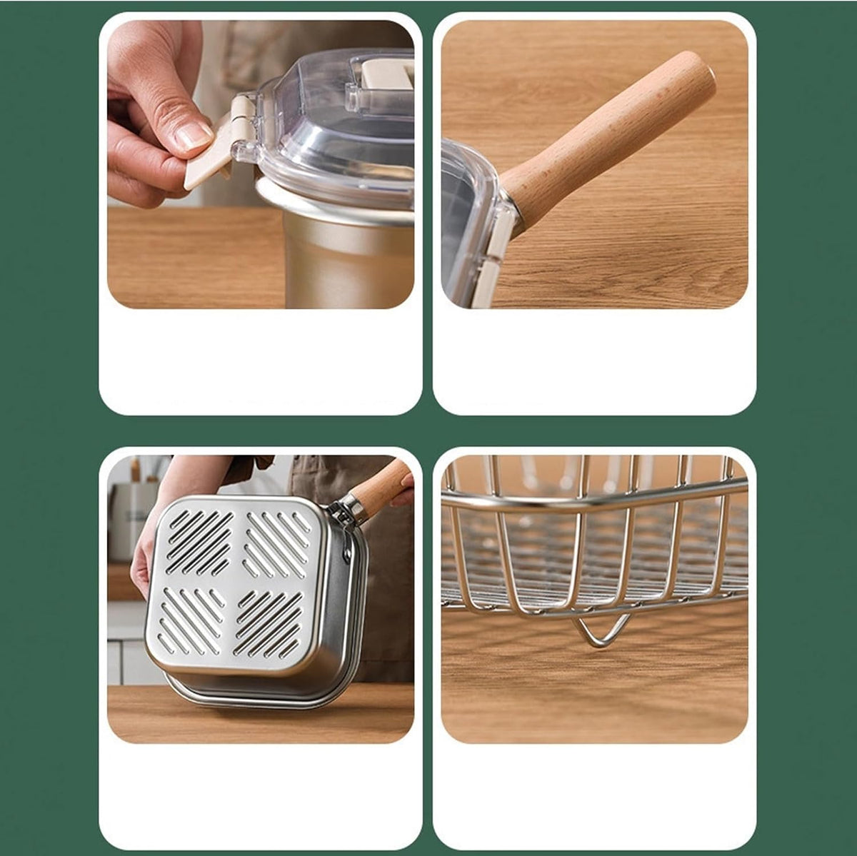 Panier à Friture avec Égouttoir – Compact & Pratique