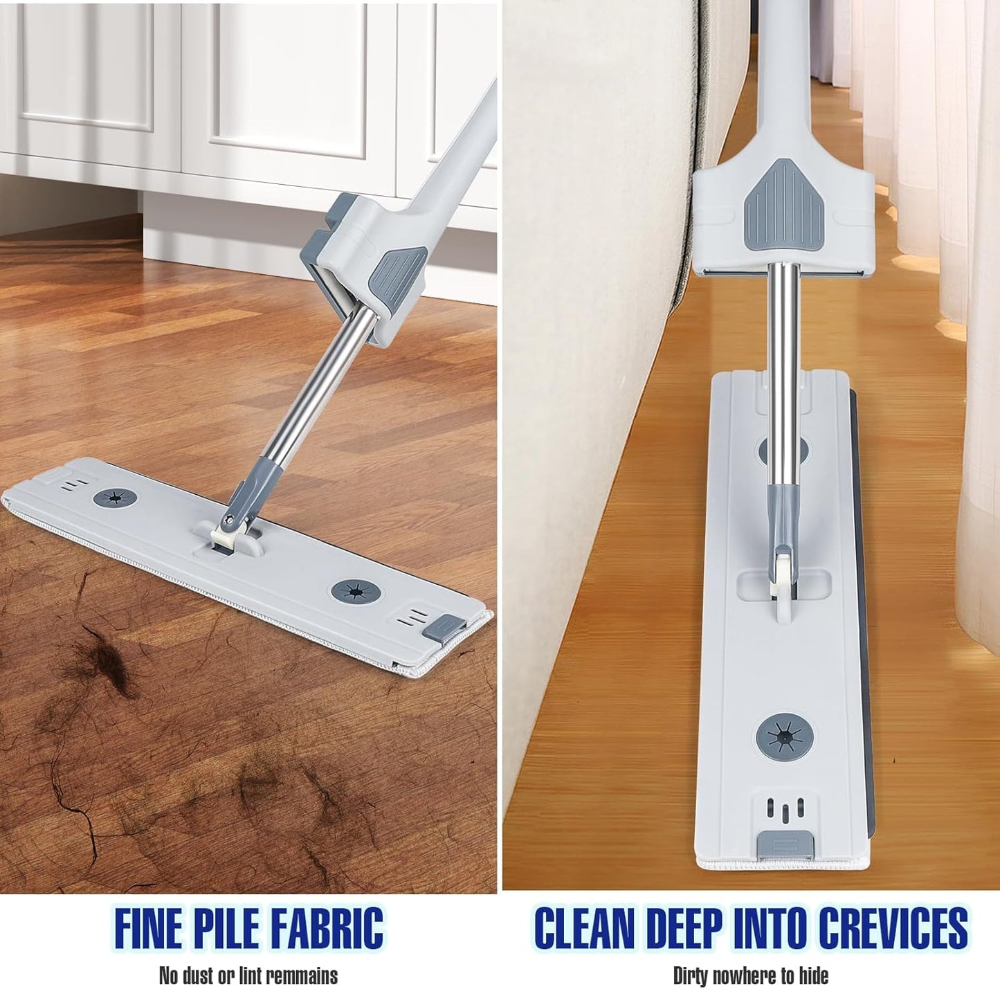 Serpillière plat auto-essoreur avec seau pliable