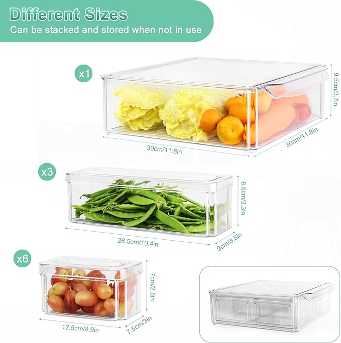 Organisateur Frigo Transparent *10 Boîte de Bac Rangement*