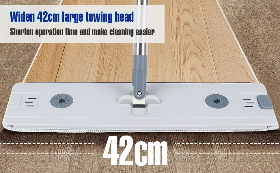 Serpillière plat auto-essoreur avec seau pliable