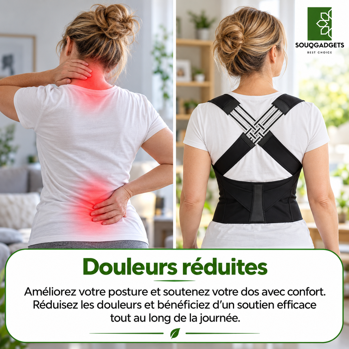 Correcteur De Posture Pour Attelle Dorsale Réglable Hommes Et Femmes