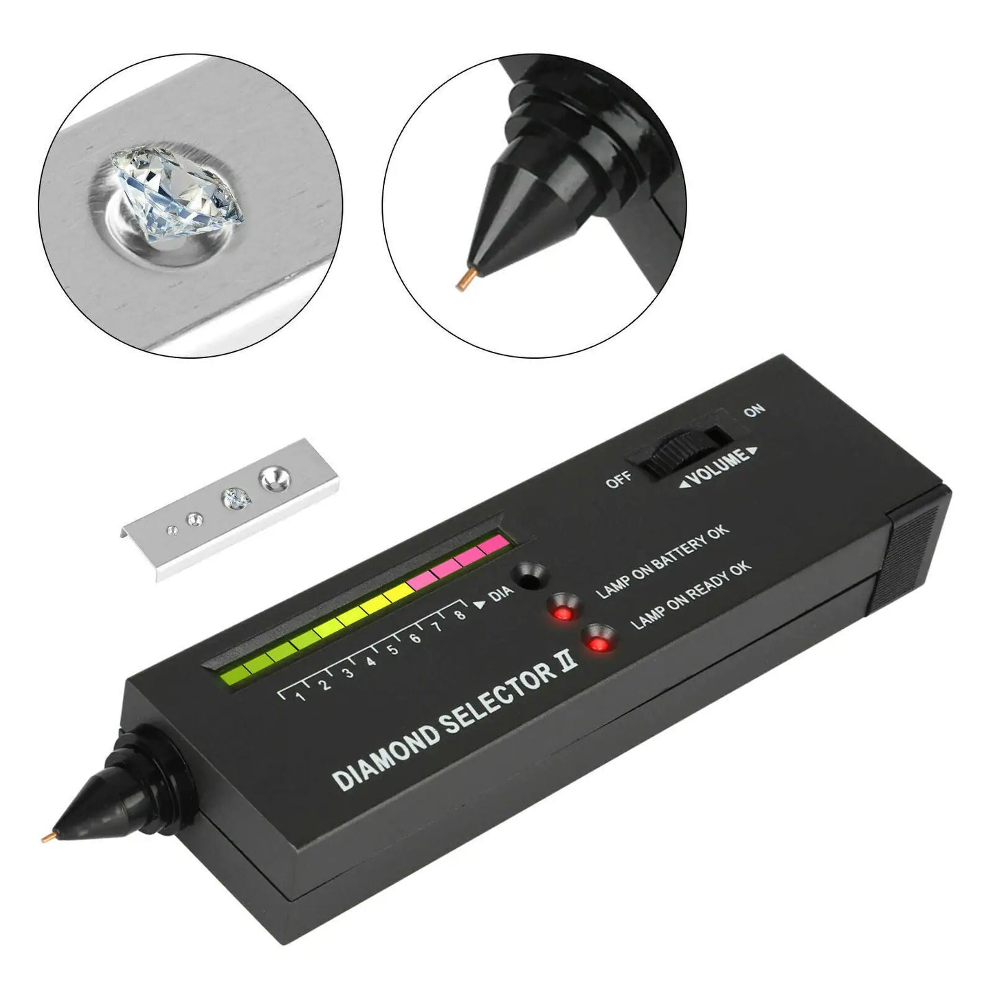 Testeur de diamants portable avec éclairage – Outil de détection et d'identification des diamants et pierres précieuses