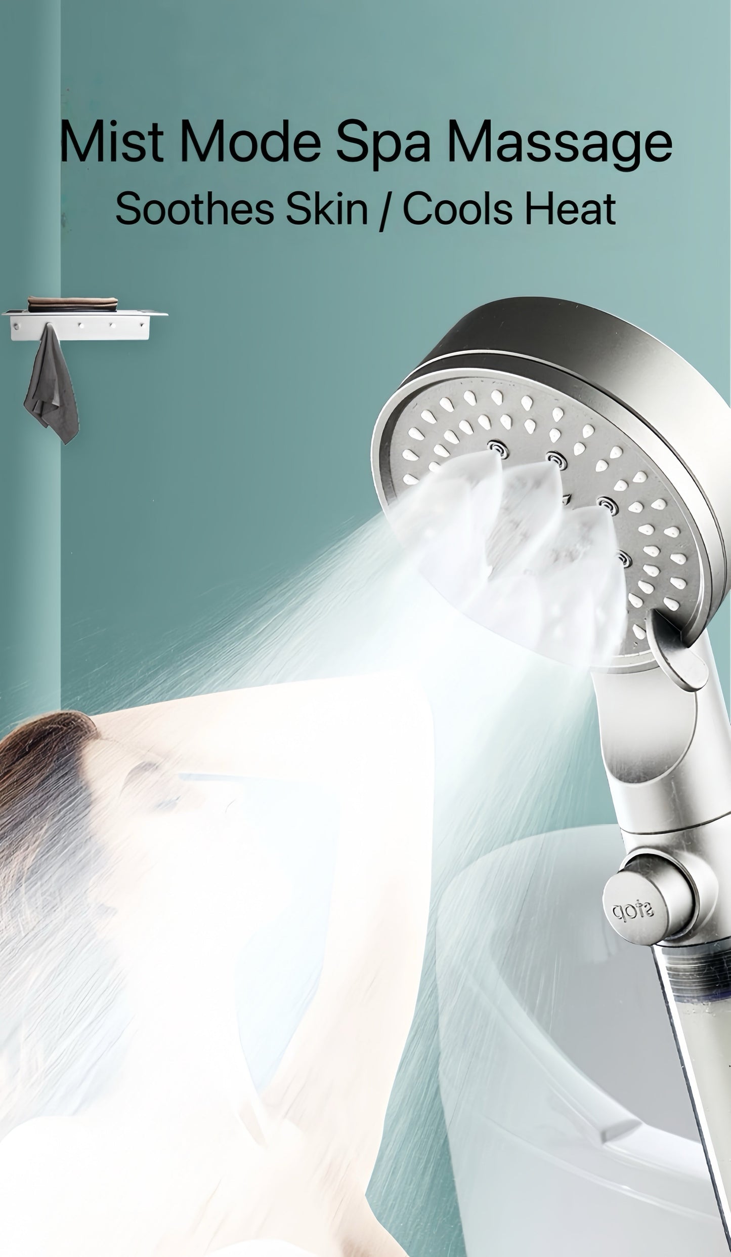 Pommeau de douche filtrant haute pression à 5 modes