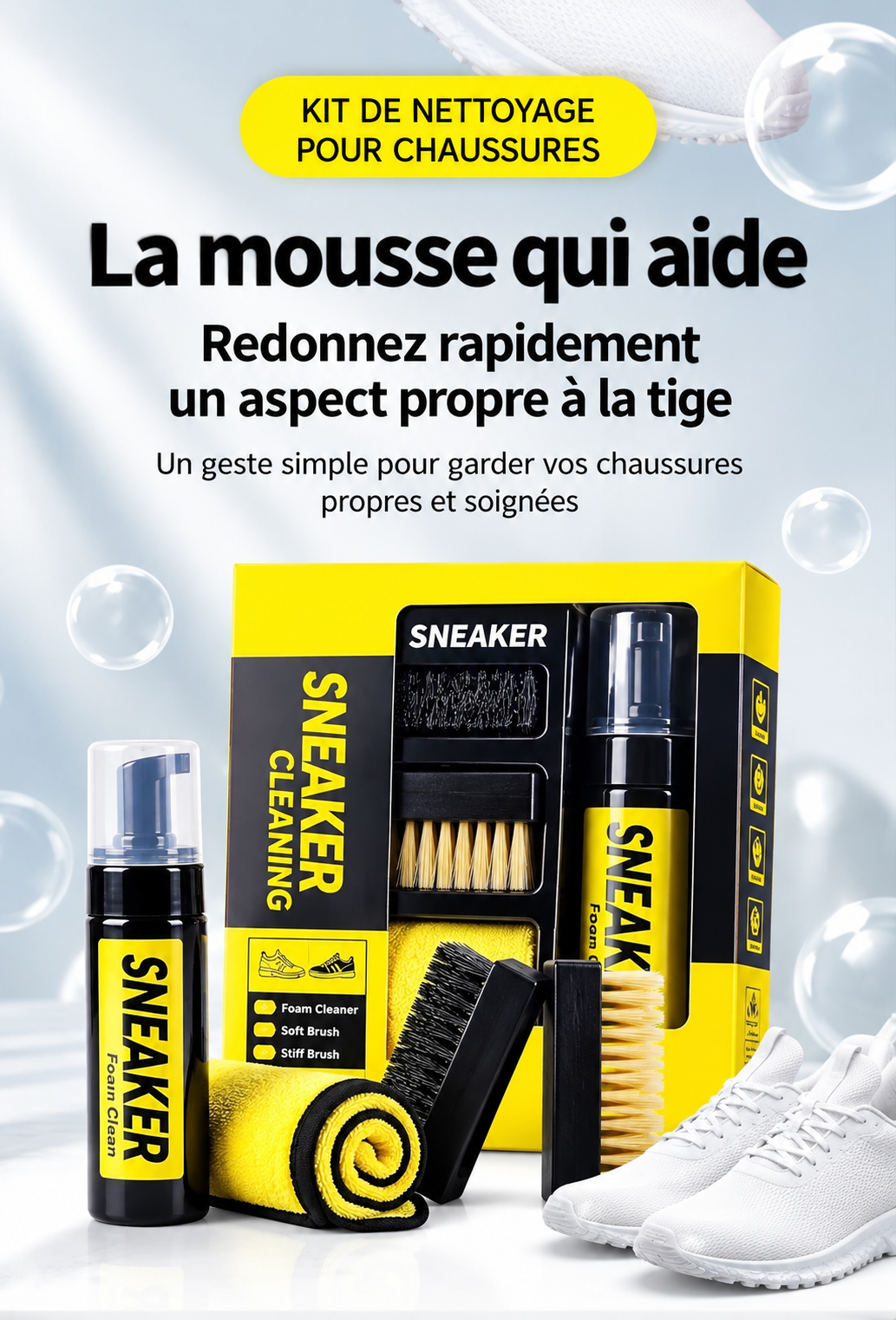 Kit de Nettoyage Sneakers & Chaussures 4-en-1