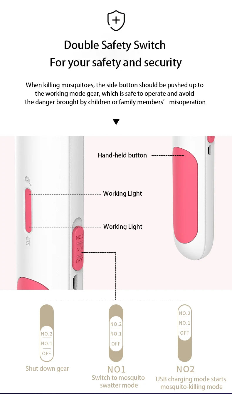 Raquette Anti-moustiques Rechargeable