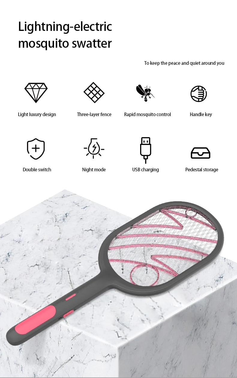 Raquette Anti-moustiques Rechargeable