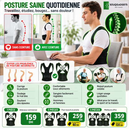 Correcteur De Posture Pour Attelle Dorsale Réglable Hommes Et Femmes