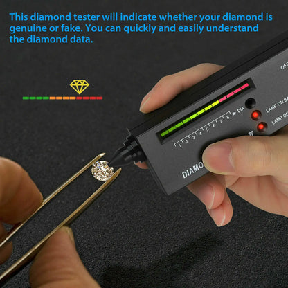 Testeur de diamants portable avec éclairage – Outil de détection et d'identification des diamants et pierres précieuses