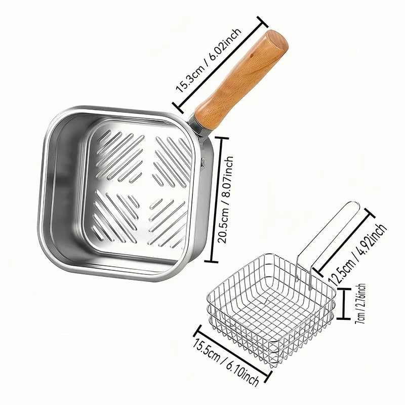 Panier à Friture avec Égouttoir – Compact & Pratique