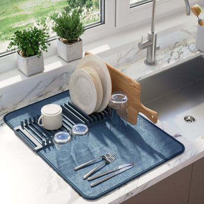 Égouttoir à vaisselle avec tapis de séchage